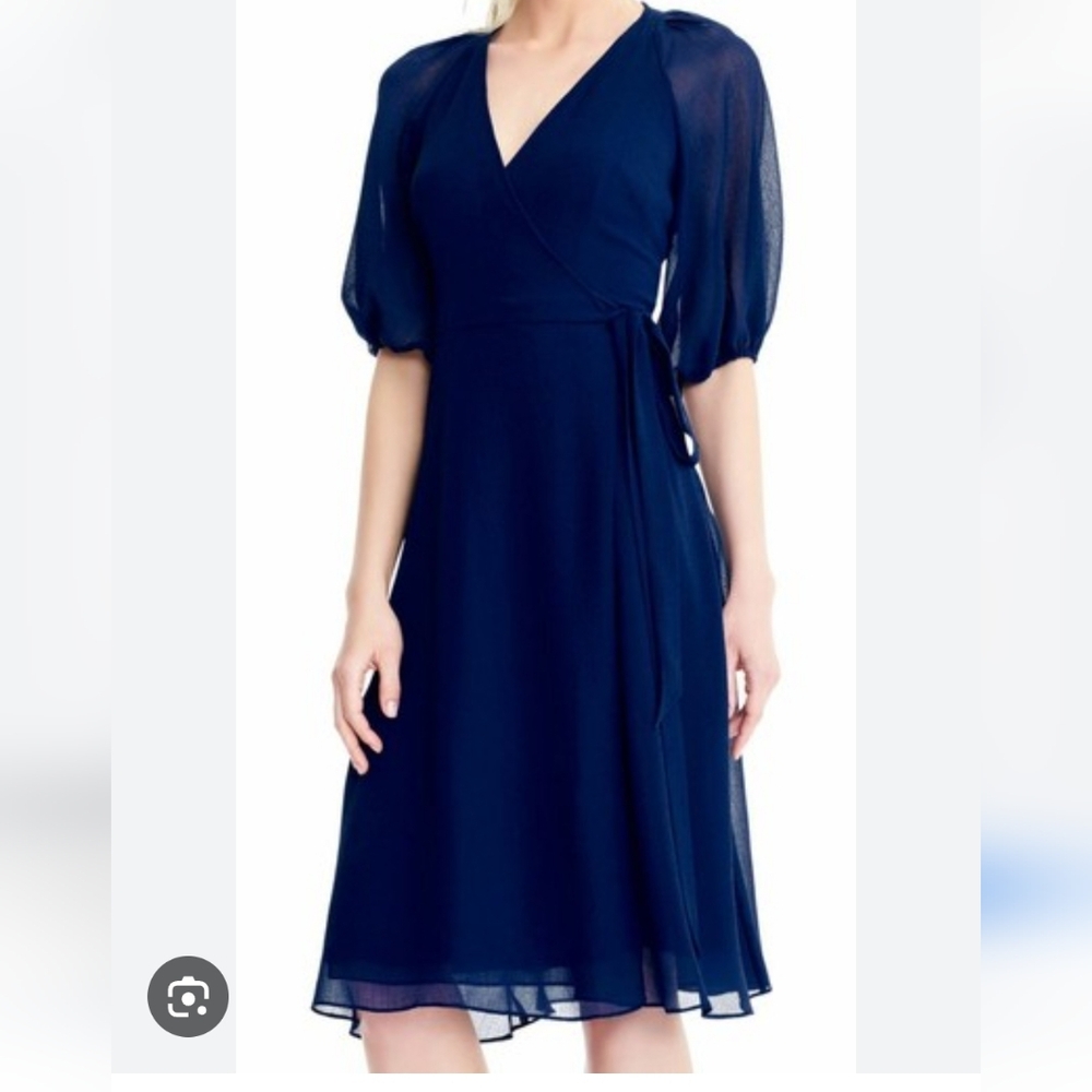 Adrianna Papell Navy Midi Dress